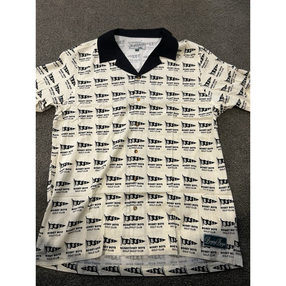 Bogey Boys Flag‎ Button Up Black Men's Size Large